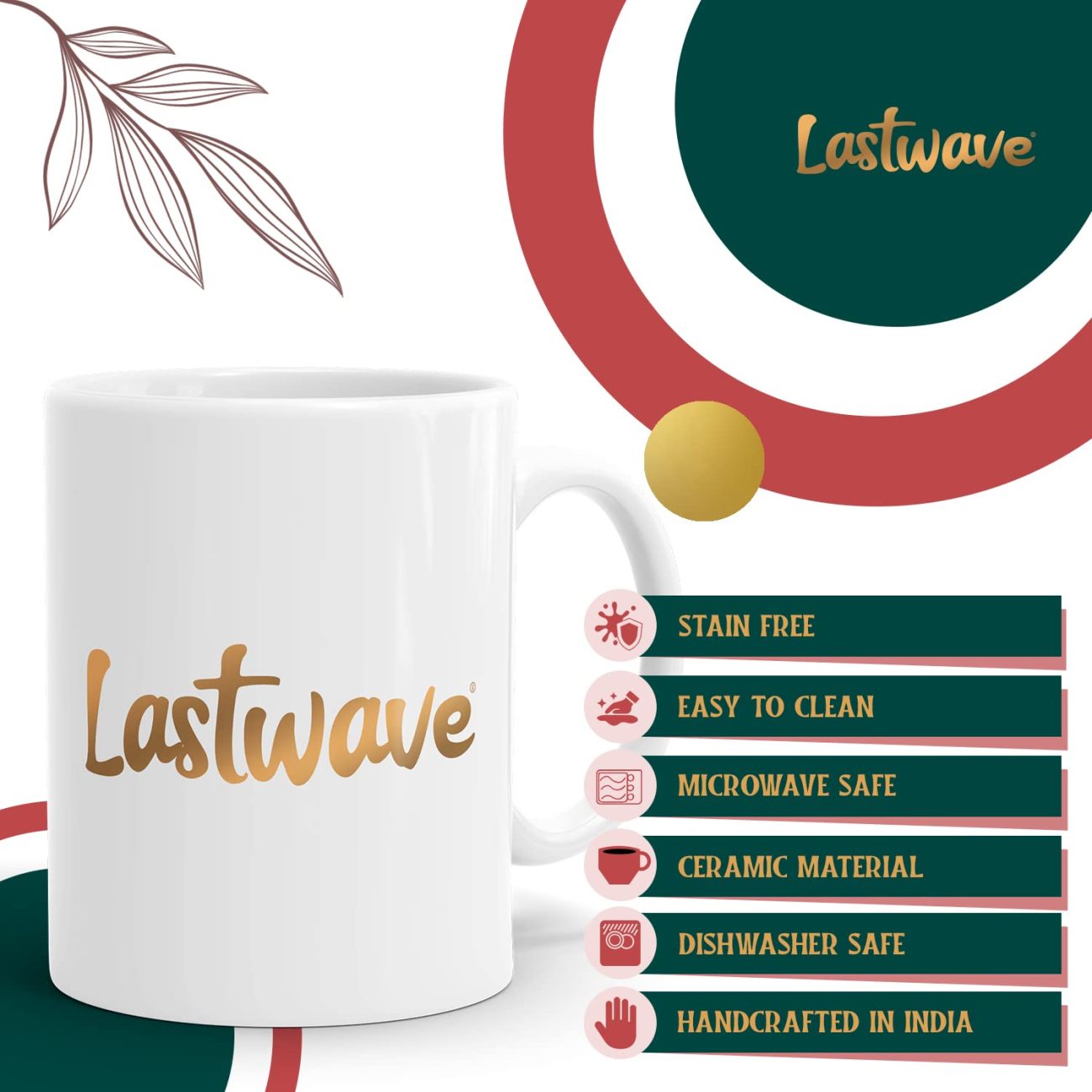 LASTWAVE Premium Aesthetic Quote Design Graphic Printed 325ml Ceramic Coffee Mug - (Design 3) - Image 4