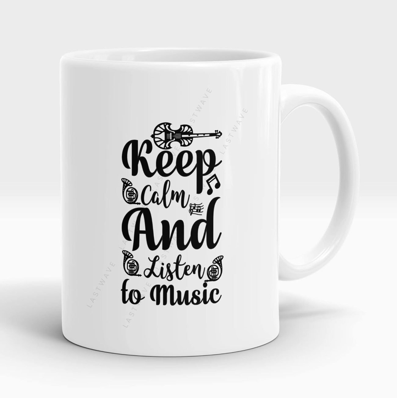 Keep Calm and Listen To Music Graphic Printed Coffee Mug