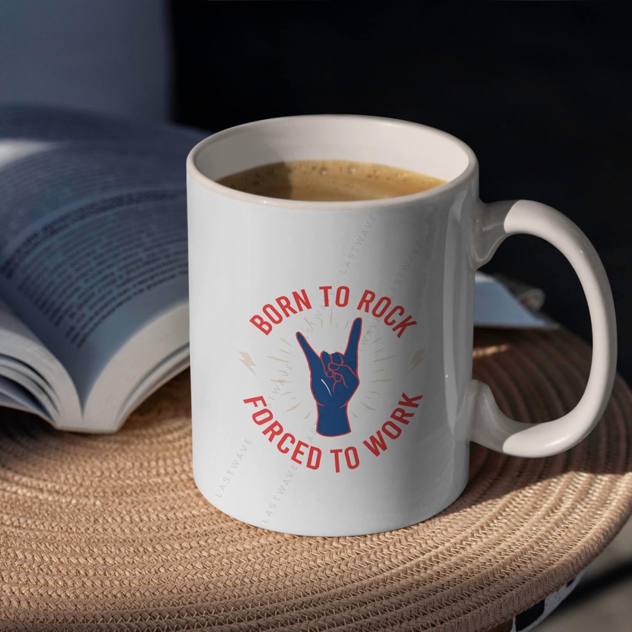 Born to Rock, Forced to Work Graphic Printed Coffee Mug