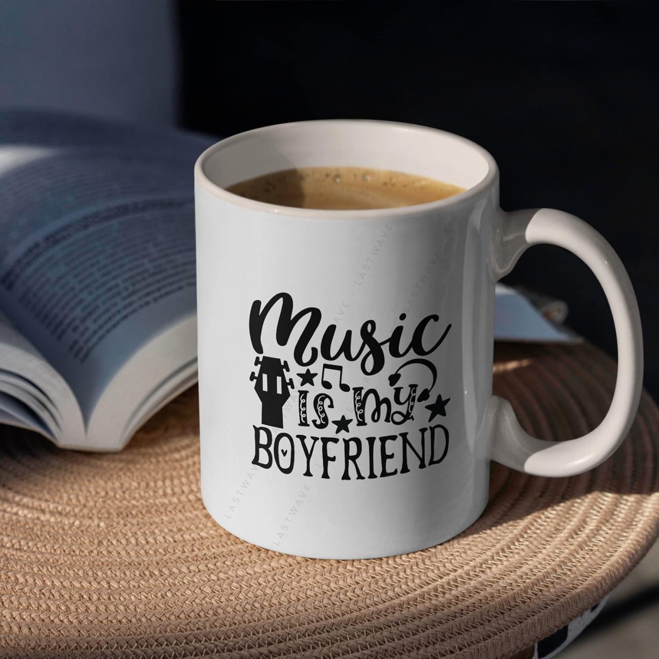 Music is My Boyfriend Graphic Printed Coffee Mug