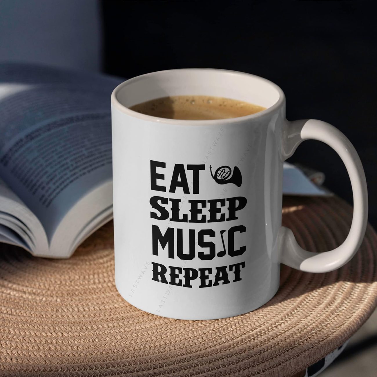 Eat Sleep Music Repeat Graphic Printed Coffee Mug