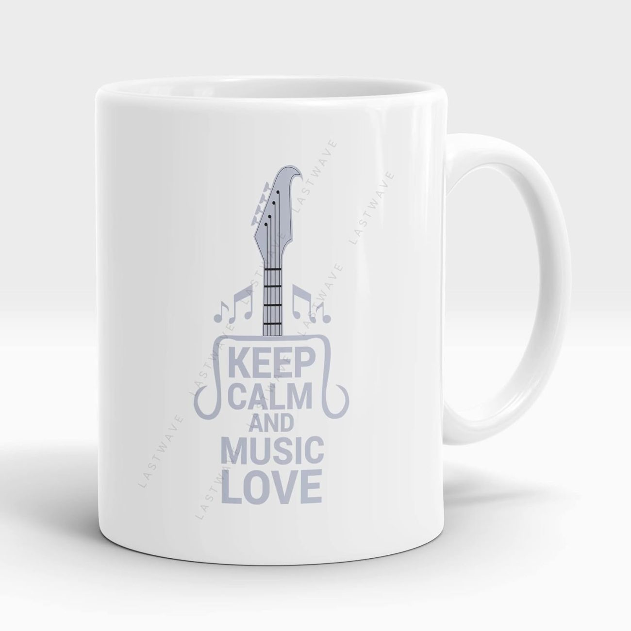 Keep Calm and Music Love Graphic Printed Coffee Mug