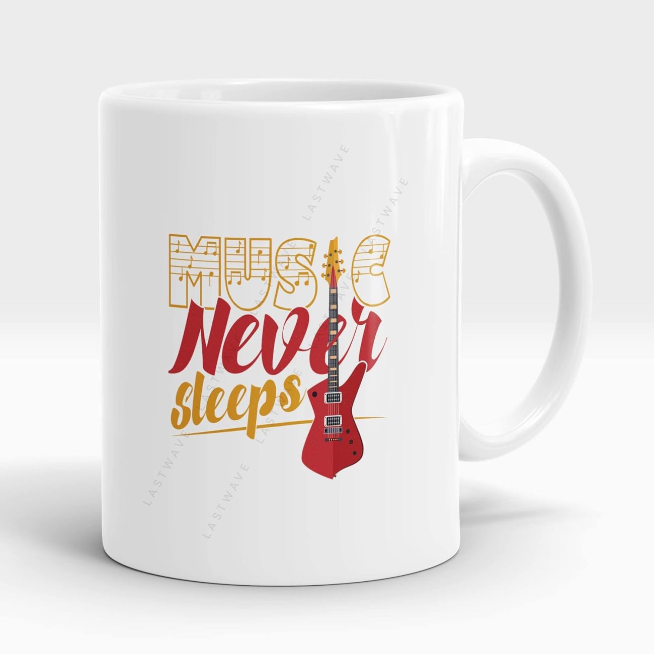 Music Never Sleeps Graphic Printed Coffee Mug