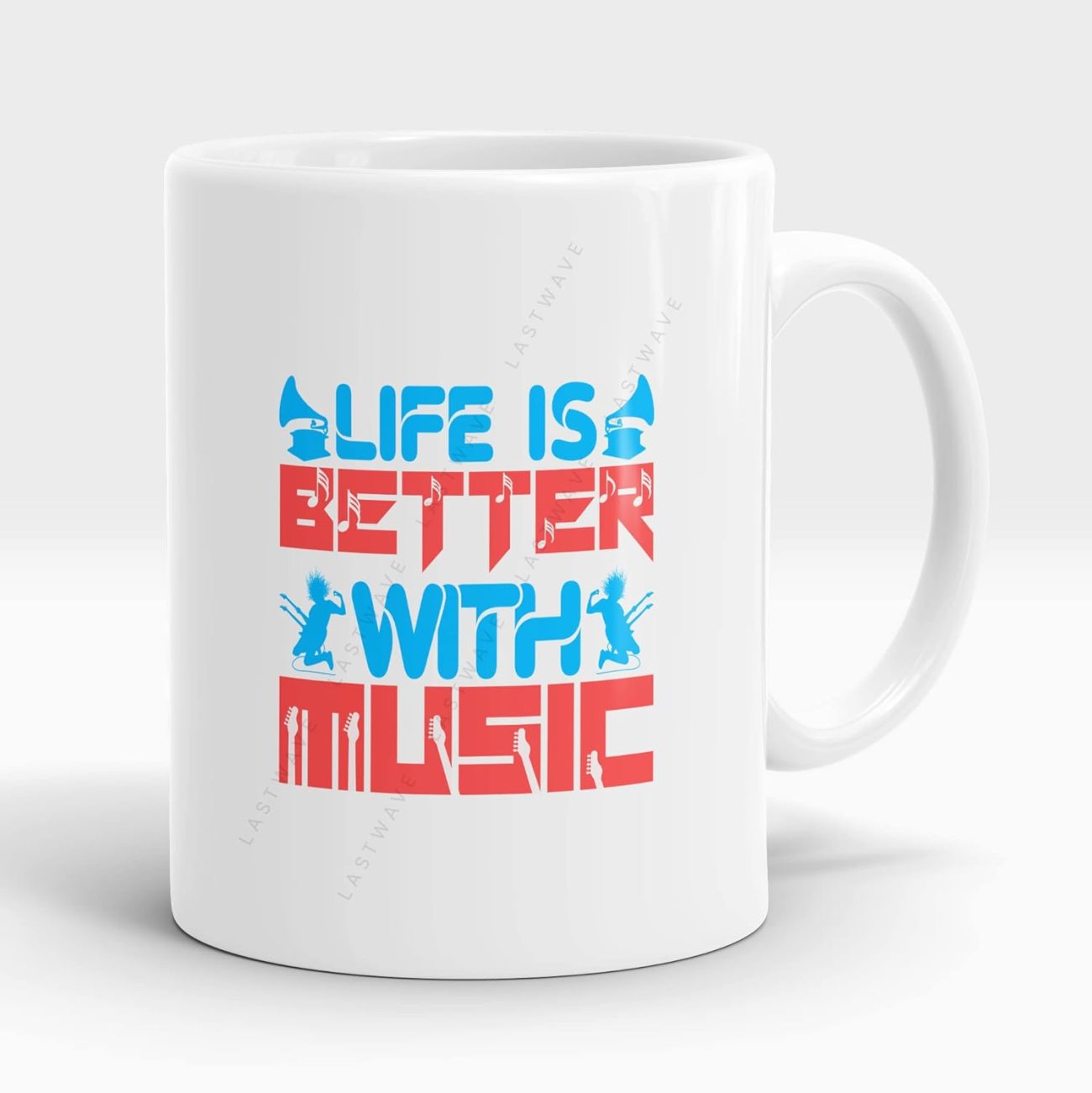 Life is Better With Music Graphic Printed Coffee Mug