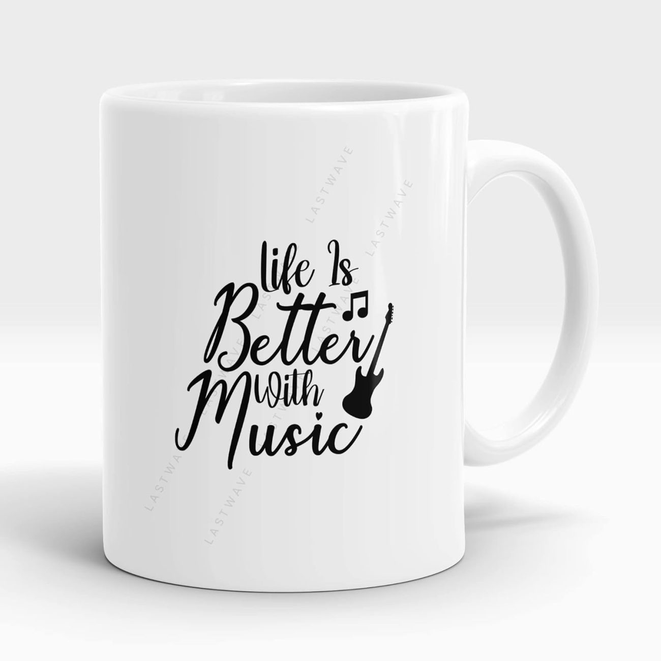 Life is Better with Music Graphic Printed Coffee Mug