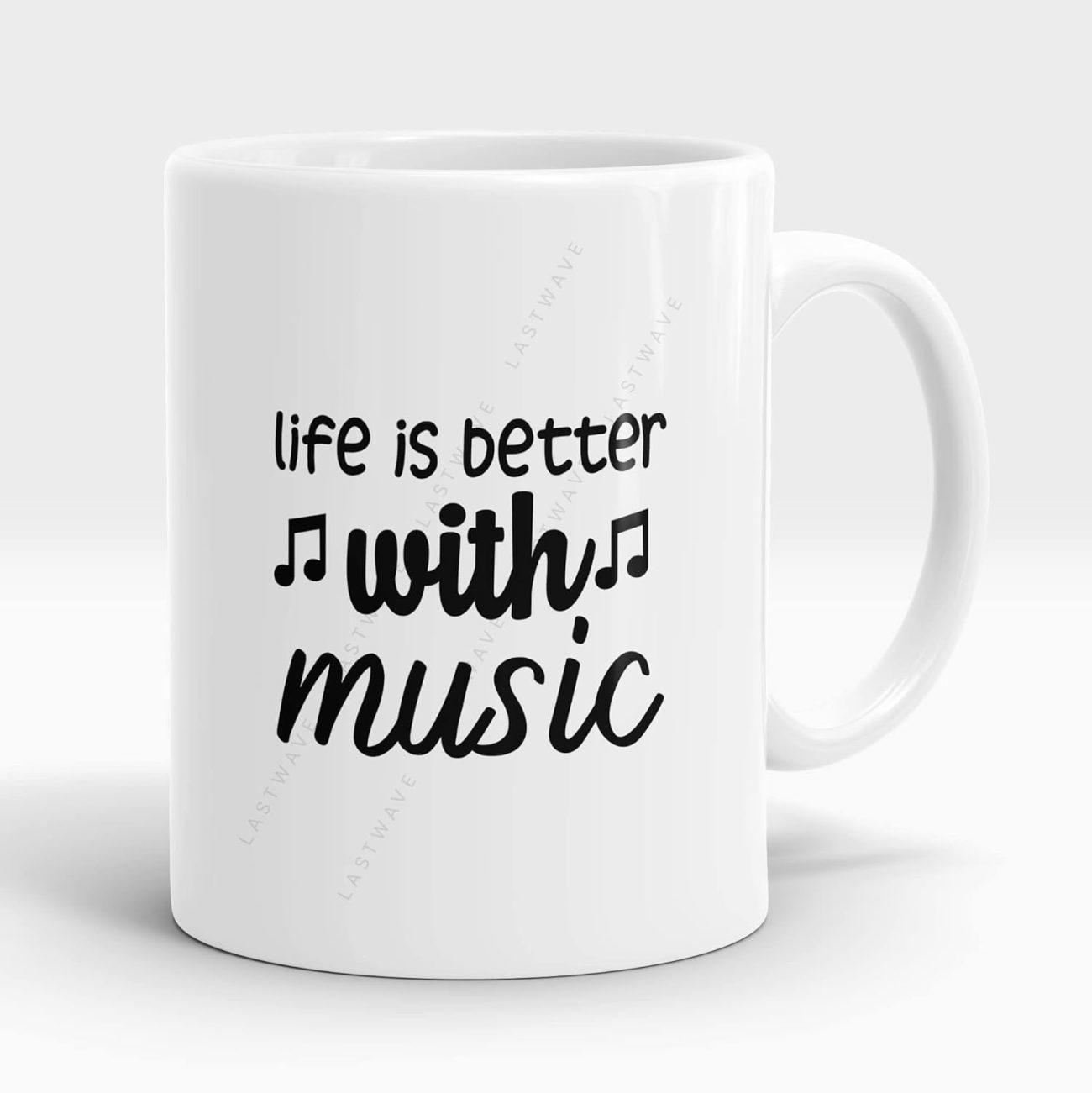Life is Better with Music Graphic Printed Coffee Mug