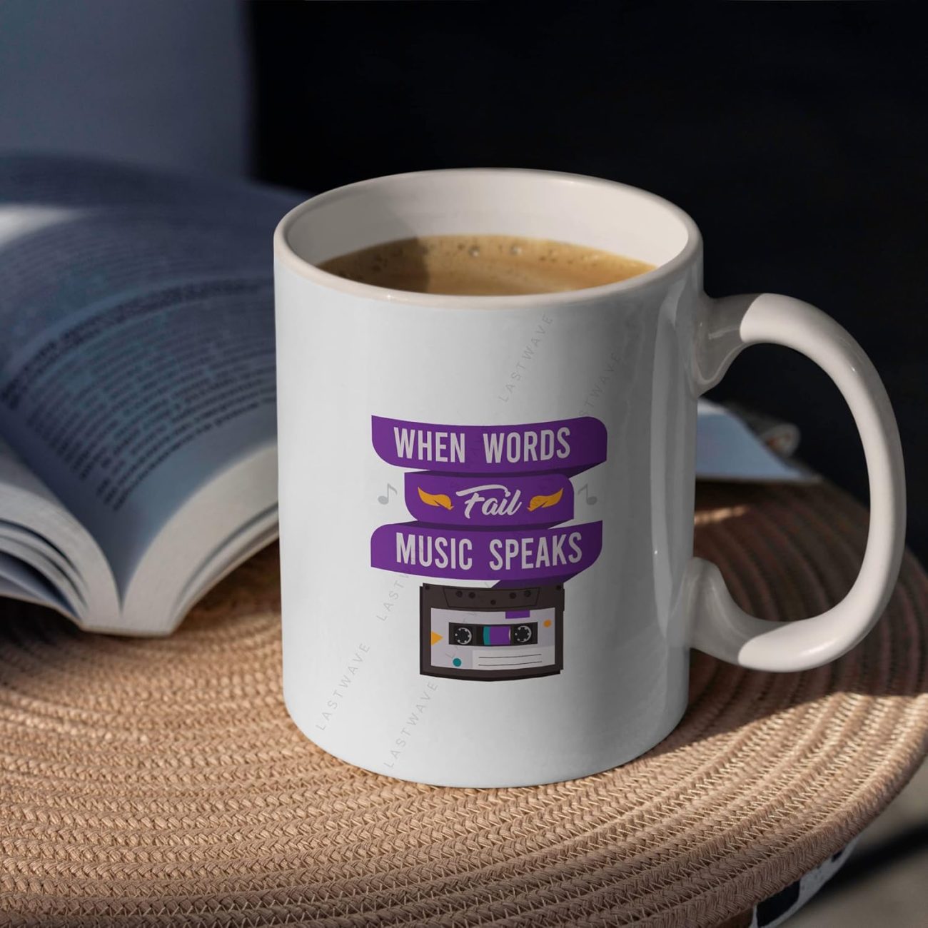 When Words Fail Music Speaks Graphic Printed Coffee Mug