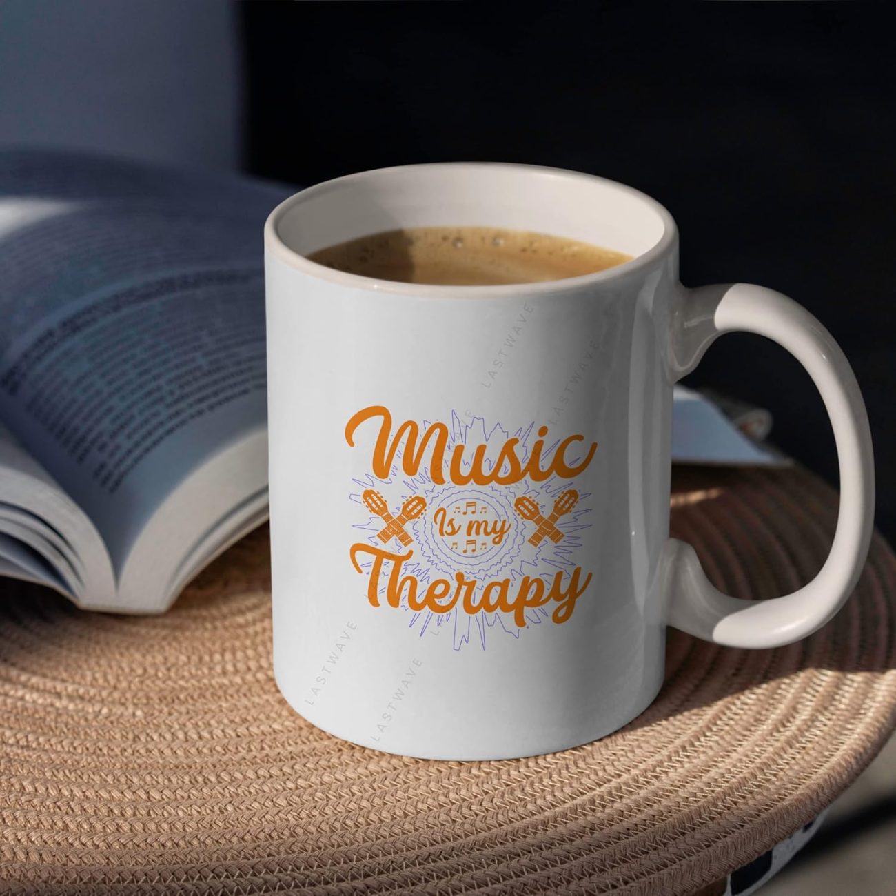 Music is My Therapy Graphic Printed Coffee Mug