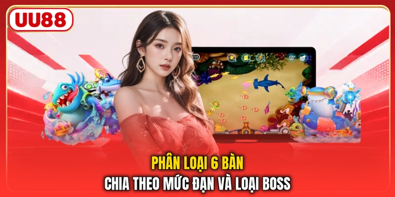 Phân loại 6 bàn chia theo mức đạn và loại boss
